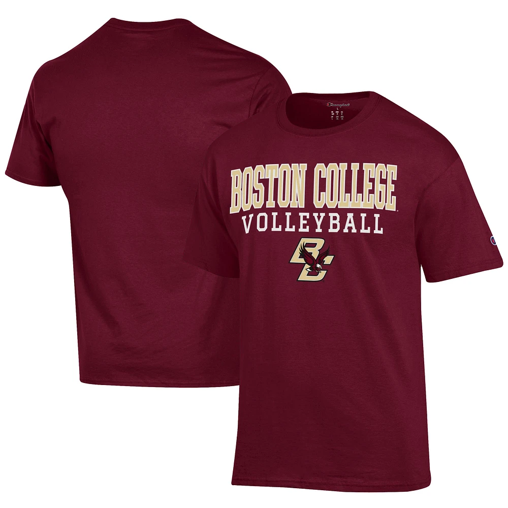 Men's Champion Maroon Boston College Eagles Icon Logo Volleyball Jersey T-Shirt