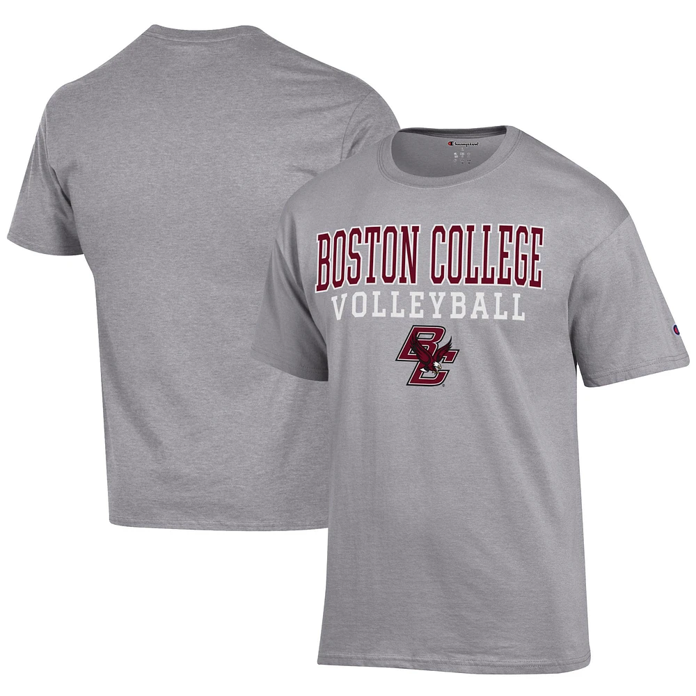Men's Champion Gray Boston College Eagles Icon Logo Volleyball Jersey T-Shirt