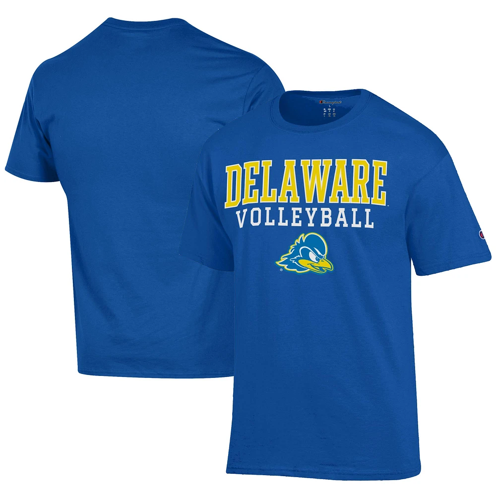 Men's Champion Royal Delaware Fightin' Blue Hens Icon Logo Volleyball Jersey T-Shirt