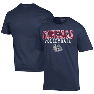 Men's Champion  Navy Gonzaga Bulldogs Icon Logo Volleyball Jersey T-Shirt