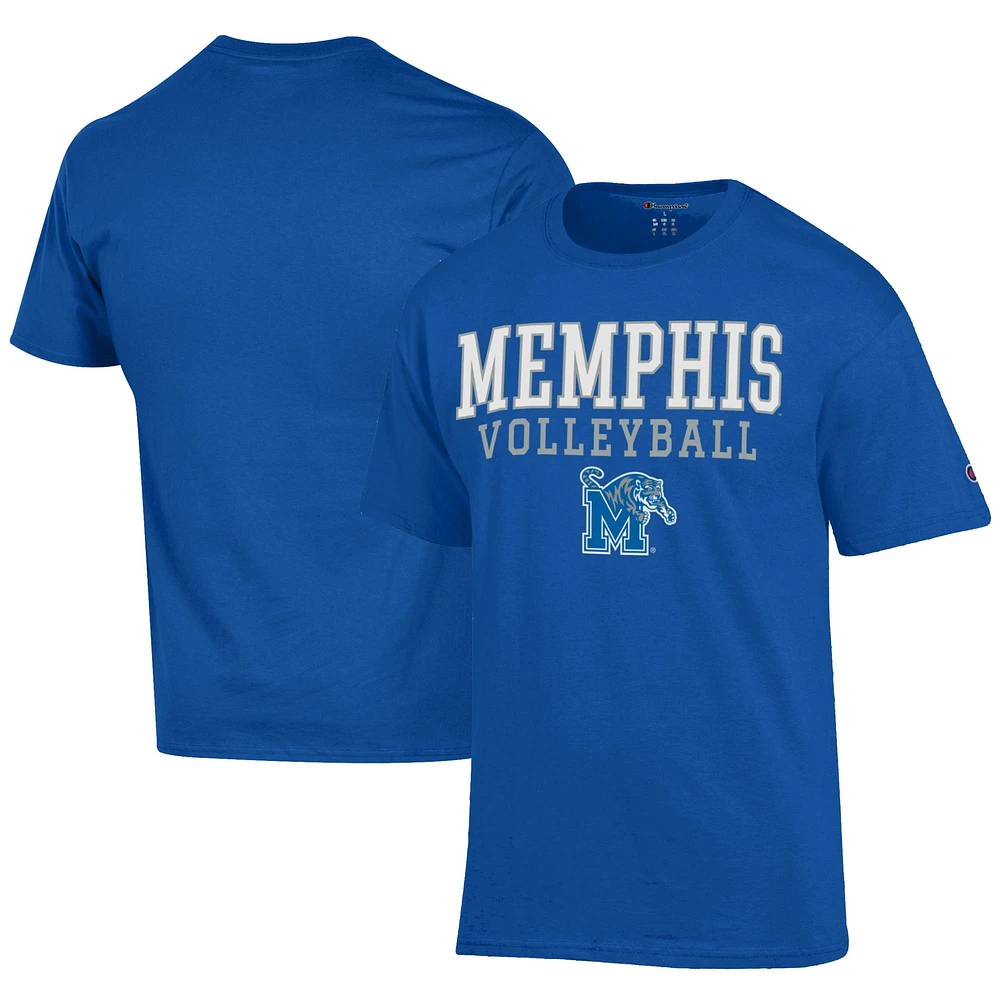 Men's Champion Royal Memphis Tigers Icon Logo Volleyball Jersey T-Shirt