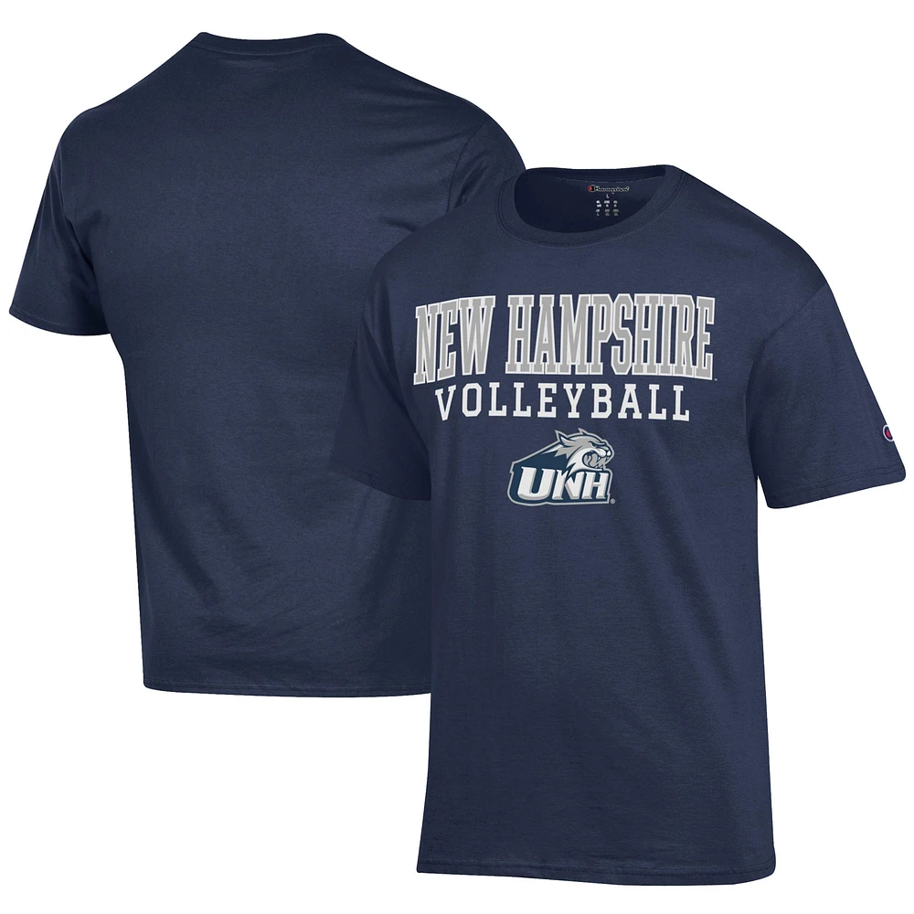 Men's Champion Navy New Hampshire Wildcats Icon Logo Volleyball Jersey T-Shirt