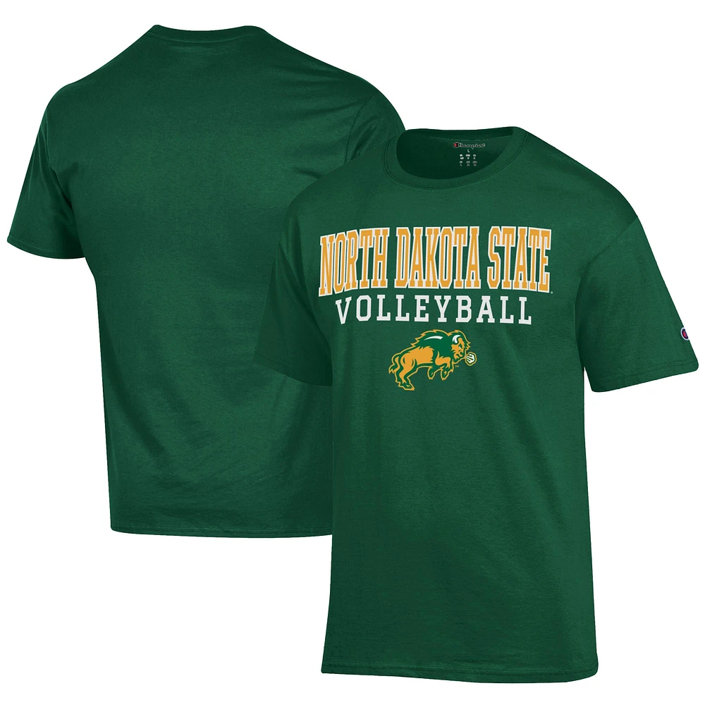 Men's Champion Green NDSU Bison Icon Logo Volleyball Jersey T-Shirt