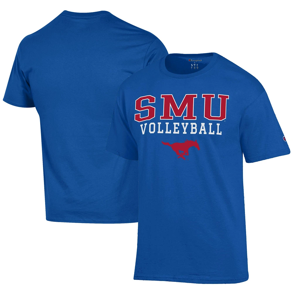 Men's Champion Royal SMU Mustangs Icon Logo Volleyball Jersey T-Shirt