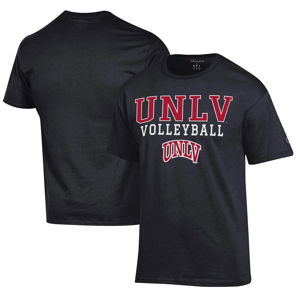 Men's Champion Black UNLV Rebels Icon Logo Volleyball Jersey T-Shirt