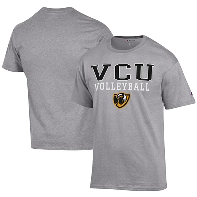 Men's Champion Gray VCU Rams Icon Logo Volleyball Jersey T-Shirt