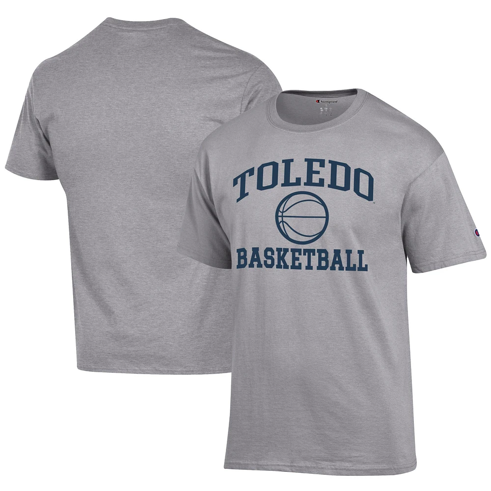 Men's Champion Gray Toledo Rockets Icon Logo Basketball Jersey T-Shirt