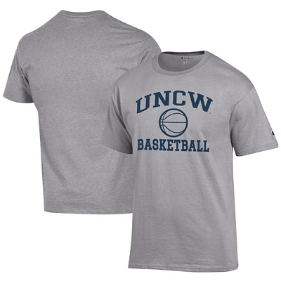 Men's Champion Gray UNC Wilmington Seahawks Icon Logo Basketball Jersey T-Shirt