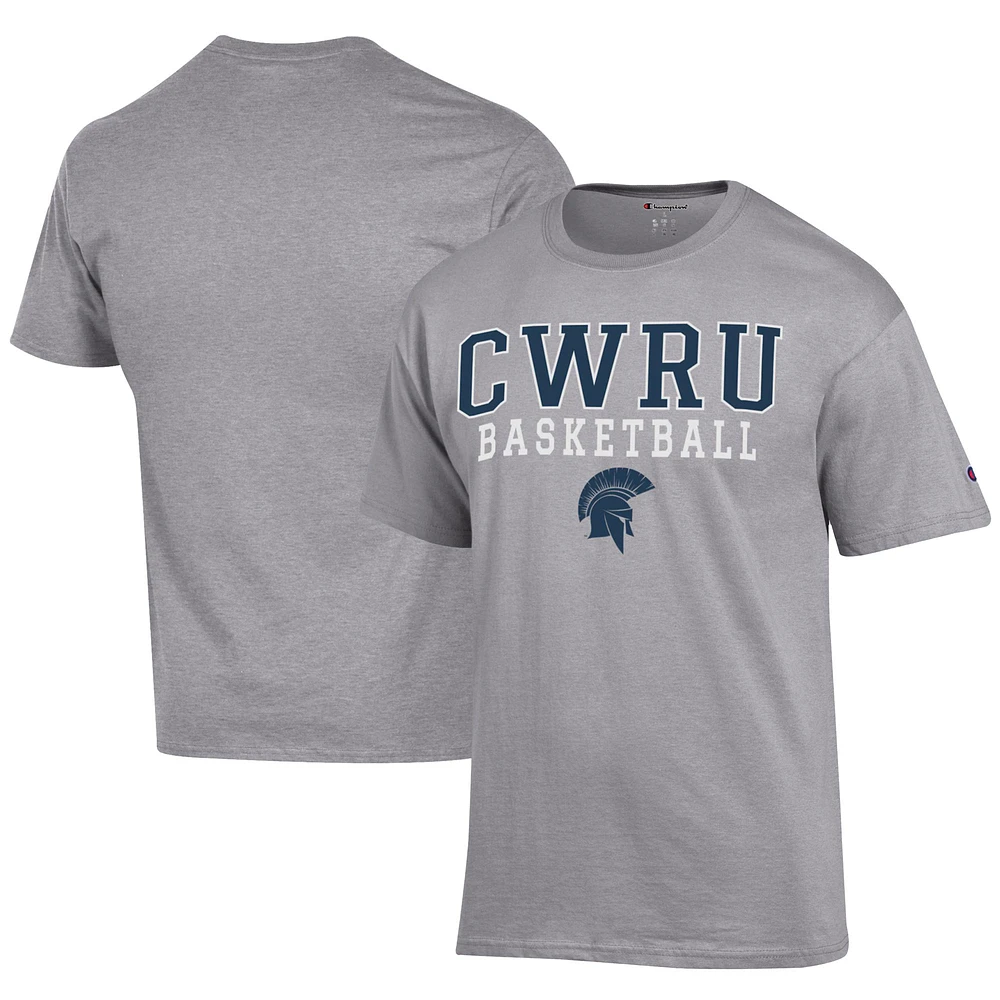 Men's Champion Gray Case Western Reserve Spartans Icon Logo Basketball Jersey T-Shirt