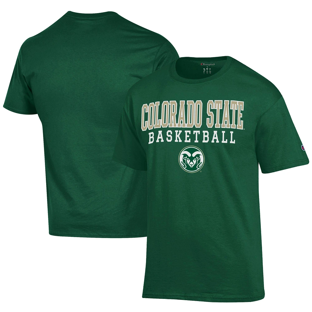 Men's Champion Green Colorado State Rams Icon Logo Basketball Jersey T-Shirt