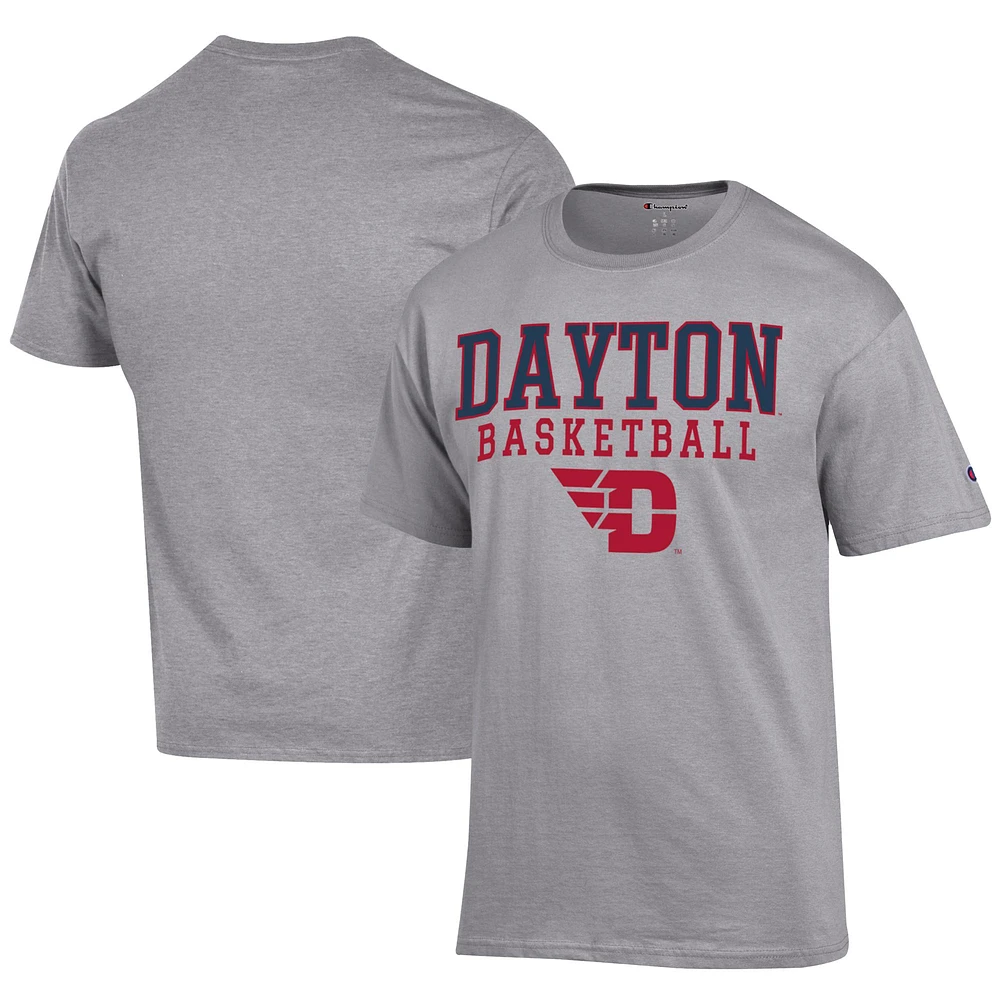 Men's Champion Gray Dayton Flyers Icon Logo Basketball Jersey T-Shirt