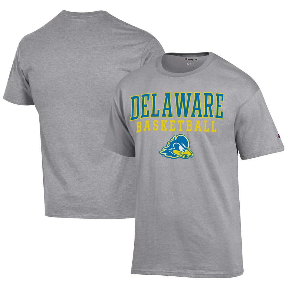 Men's Champion Gray Delaware Fightin' Blue Hens Icon Logo Basketball Jersey T-Shirt