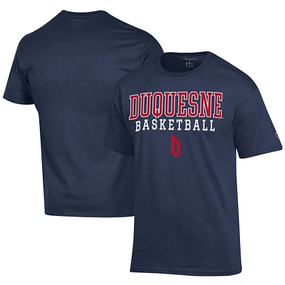 Men's Champion Navy Duquesne Dukes Icon Logo Basketball Jersey T-Shirt