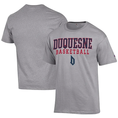 Men's Champion Gray Duquesne Dukes Icon Logo Basketball Jersey T-Shirt