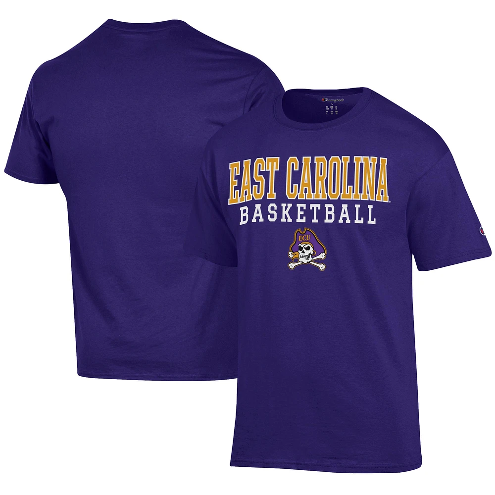 Men's Champion Purple ECU Pirates Icon Logo Basketball Jersey T-Shirt