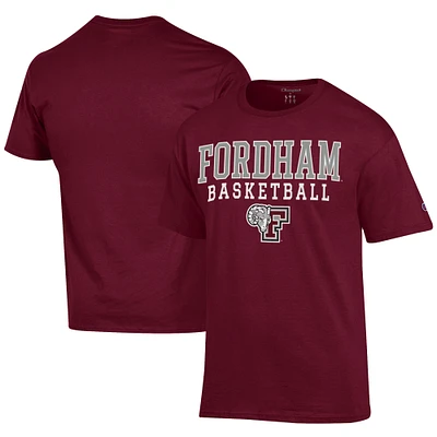 Men's Champion Maroon Fordham Rams Icon Logo Basketball Jersey T-Shirt
