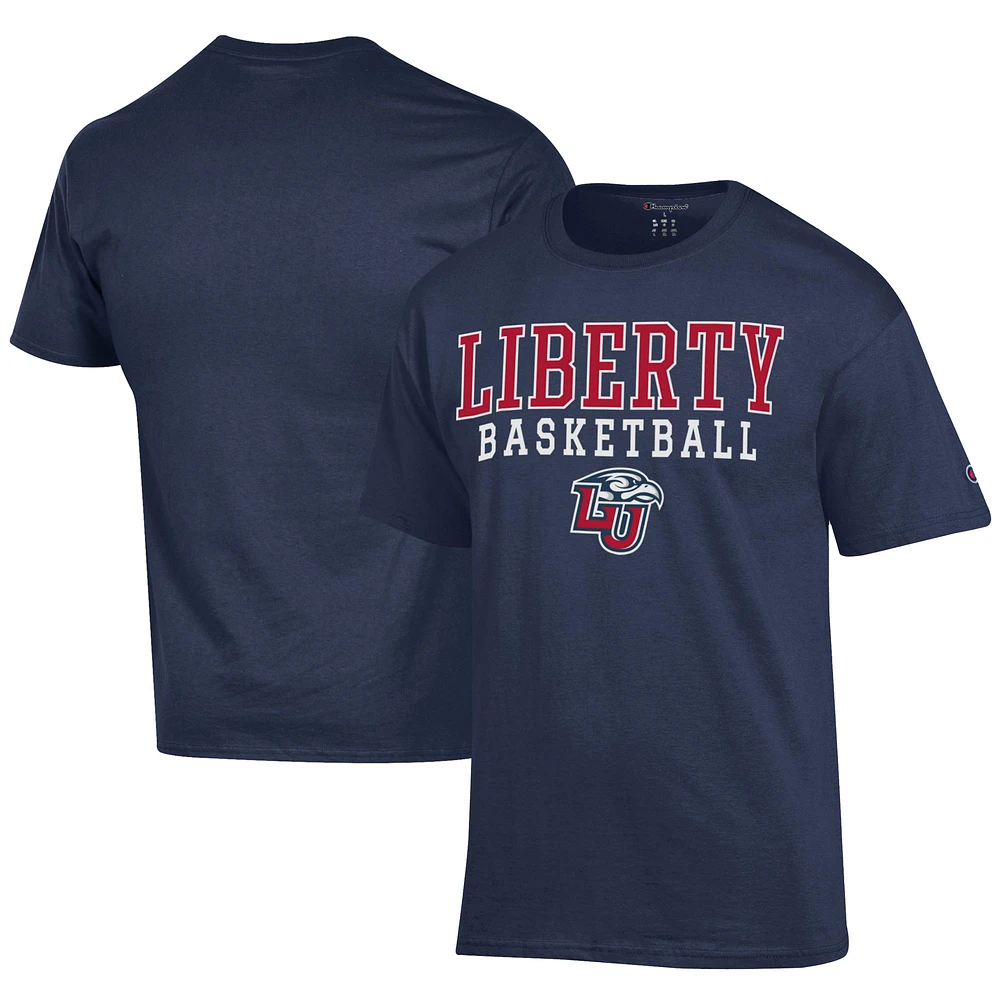 Men's Champion Navy Liberty Flames Icon Logo Basketball Jersey T-Shirt