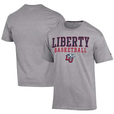 Men's Champion Gray Liberty Flames Icon Logo Basketball Jersey T-Shirt