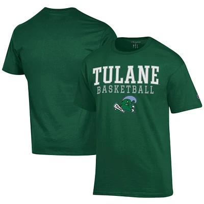 Men's Champion Green Tulane Wave Icon Logo Basketball Jersey T-Shirt