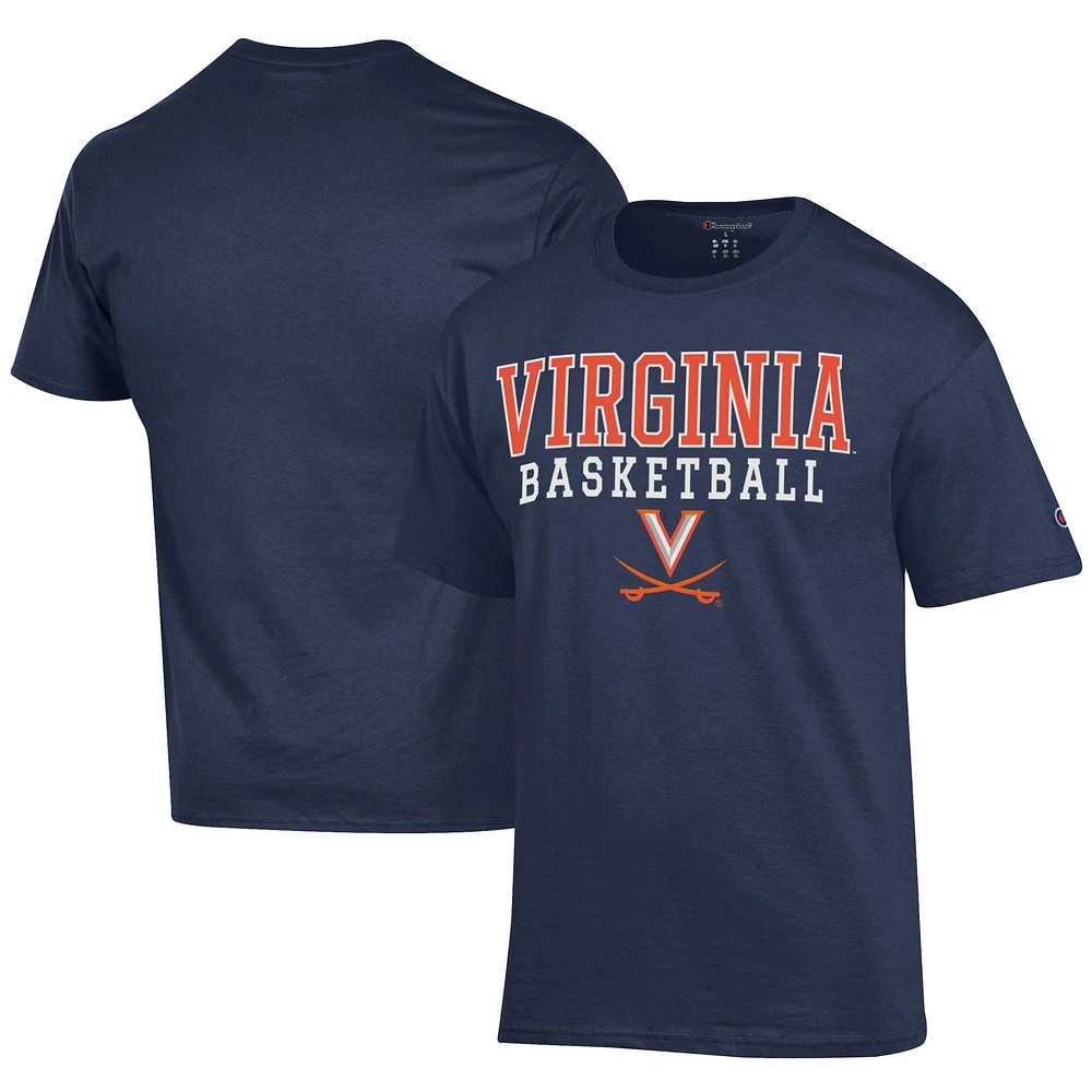 Men's Champion Navy Virginia Cavaliers Icon Logo Basketball Jersey T-Shirt