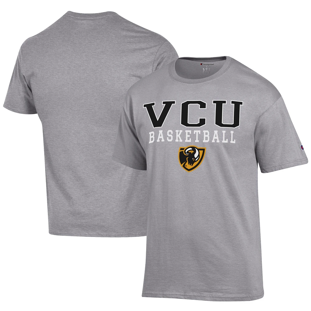 Men's Champion Gray VCU Rams Icon Logo Basketball Jersey T-Shirt