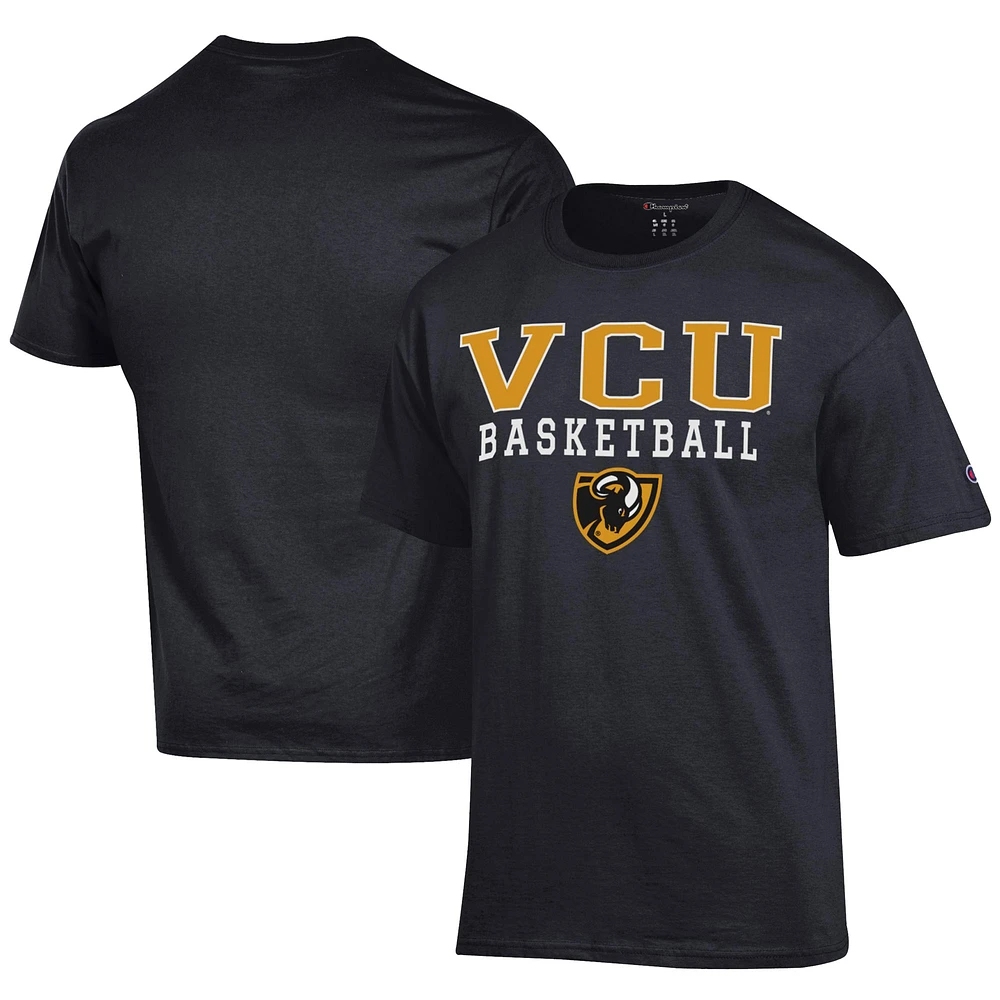 Men's Champion Black VCU Rams Icon Logo Basketball Jersey T-Shirt
