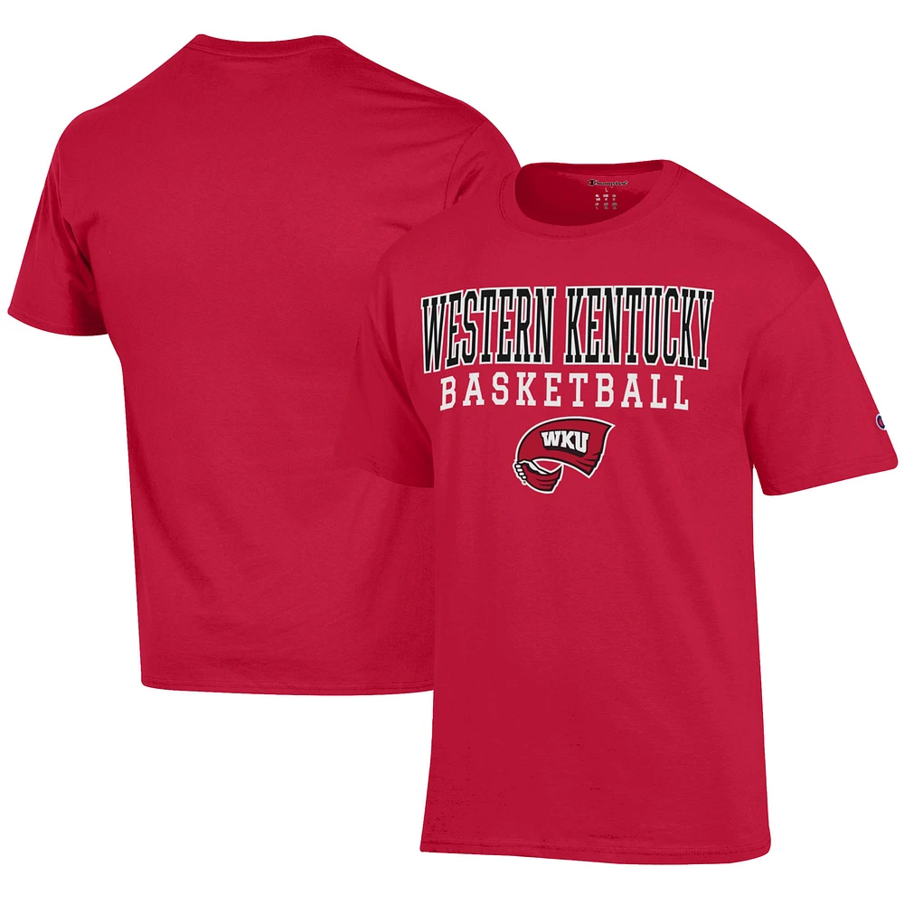 Men's Champion Red Western Kentucky Hilltoppers Icon Logo Basketball Jersey T-Shirt