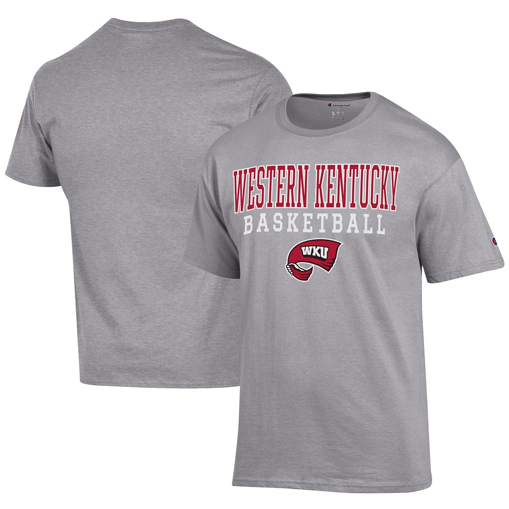 Men's Champion Gray Western Kentucky Hilltoppers Icon Logo Basketball Jersey T-Shirt