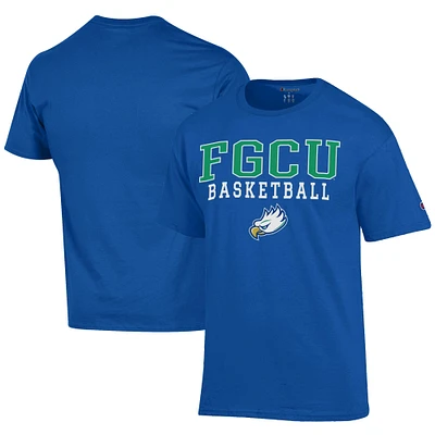 Men's Champion Blue Florida Gulf Coast Eagles Icon Logo Basketball Jersey T-Shirt
