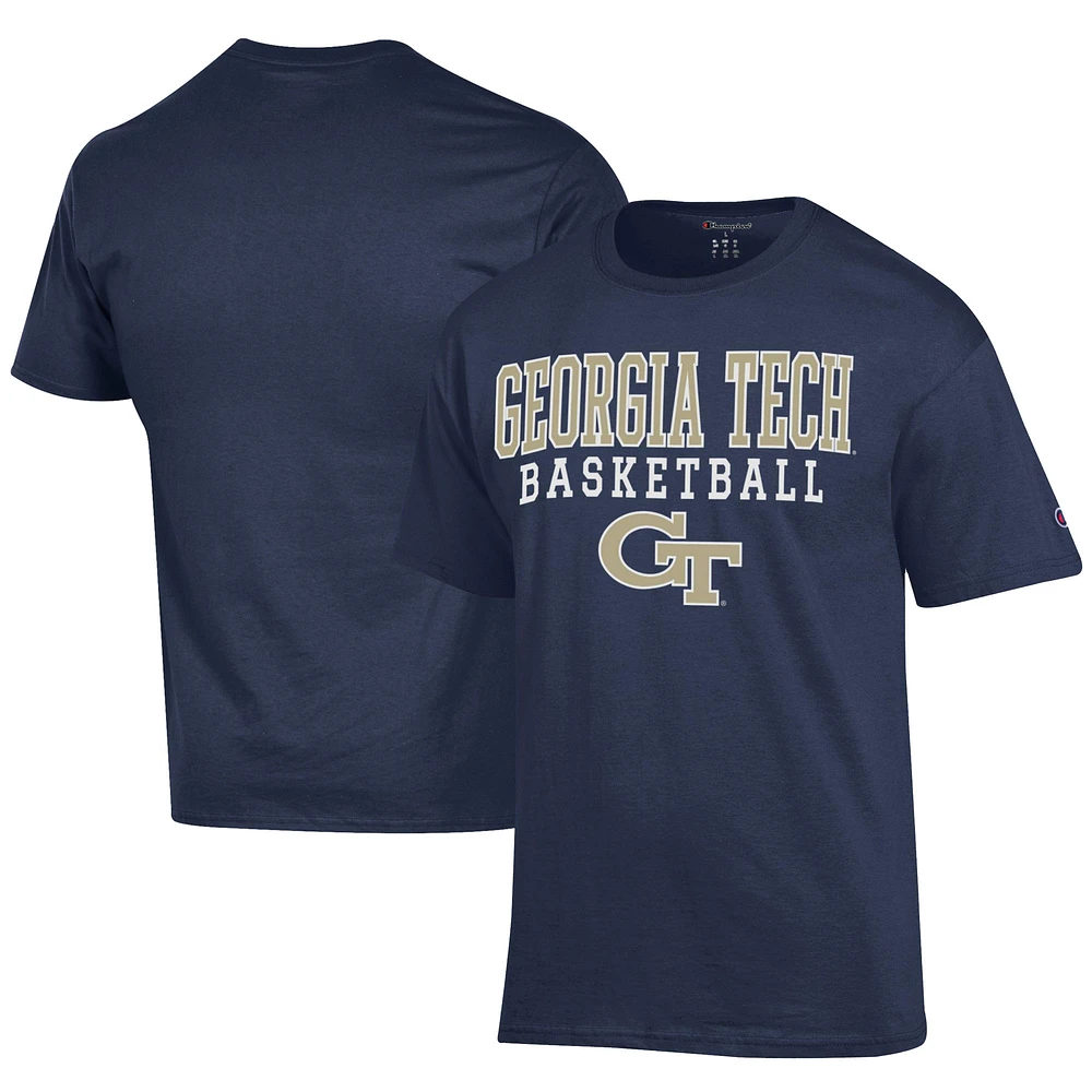 Men's Champion Navy Georgia Tech Yellow Jackets Icon Logo Basketball Jersey T-Shirt