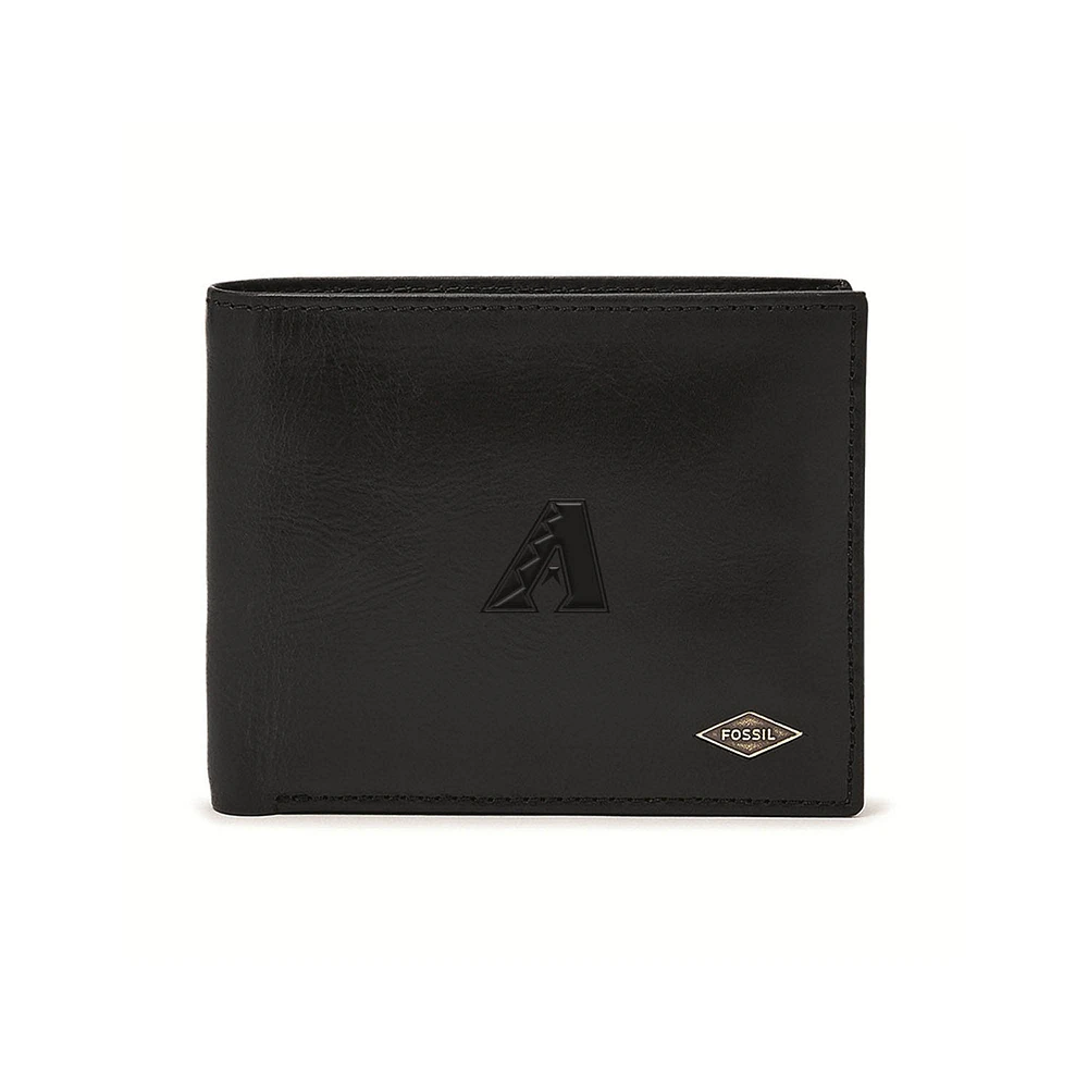 Fossil Black Arizona Diamondbacks Ryan RFID Passcase Wallet