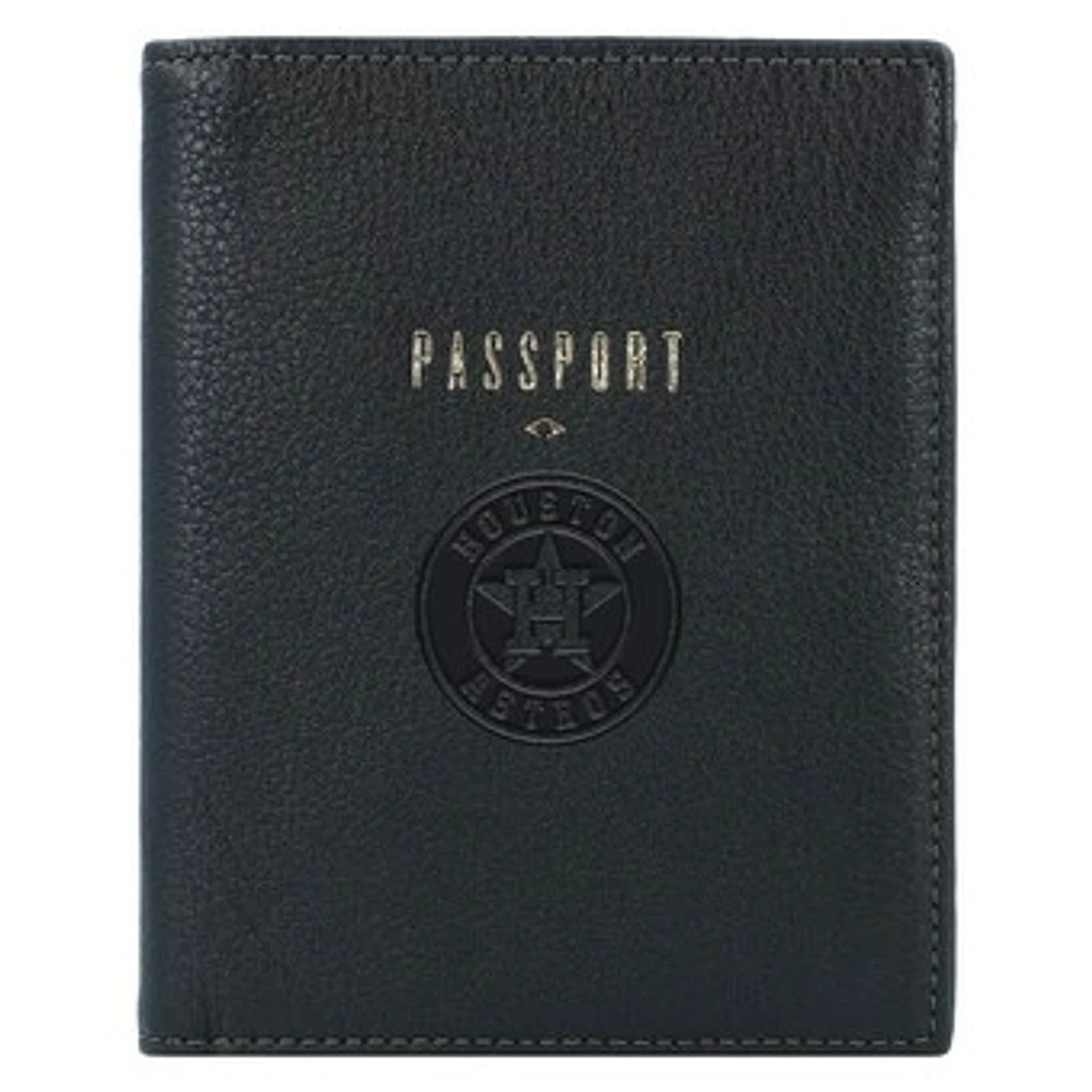 Fossil Black Houston Astros Travel RFID Passport Case
