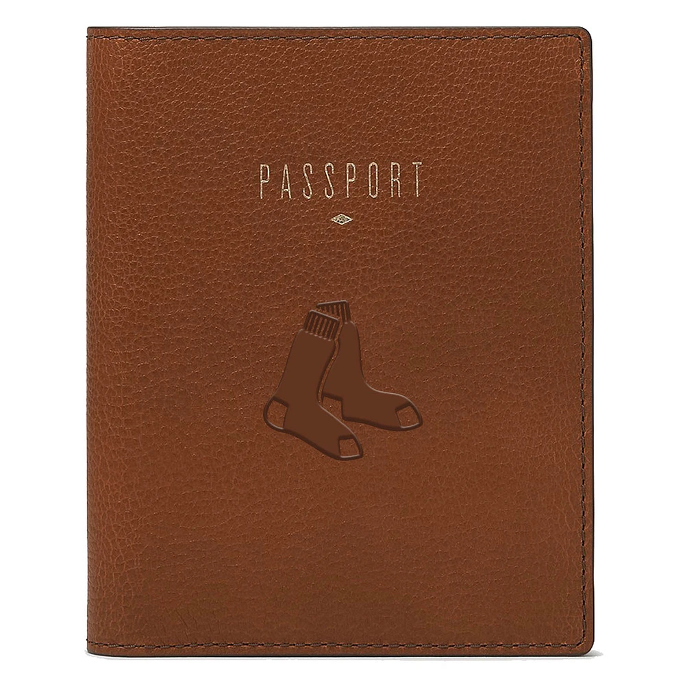 Fossil Brown Boston Red Sox Travel RFID Passport Case