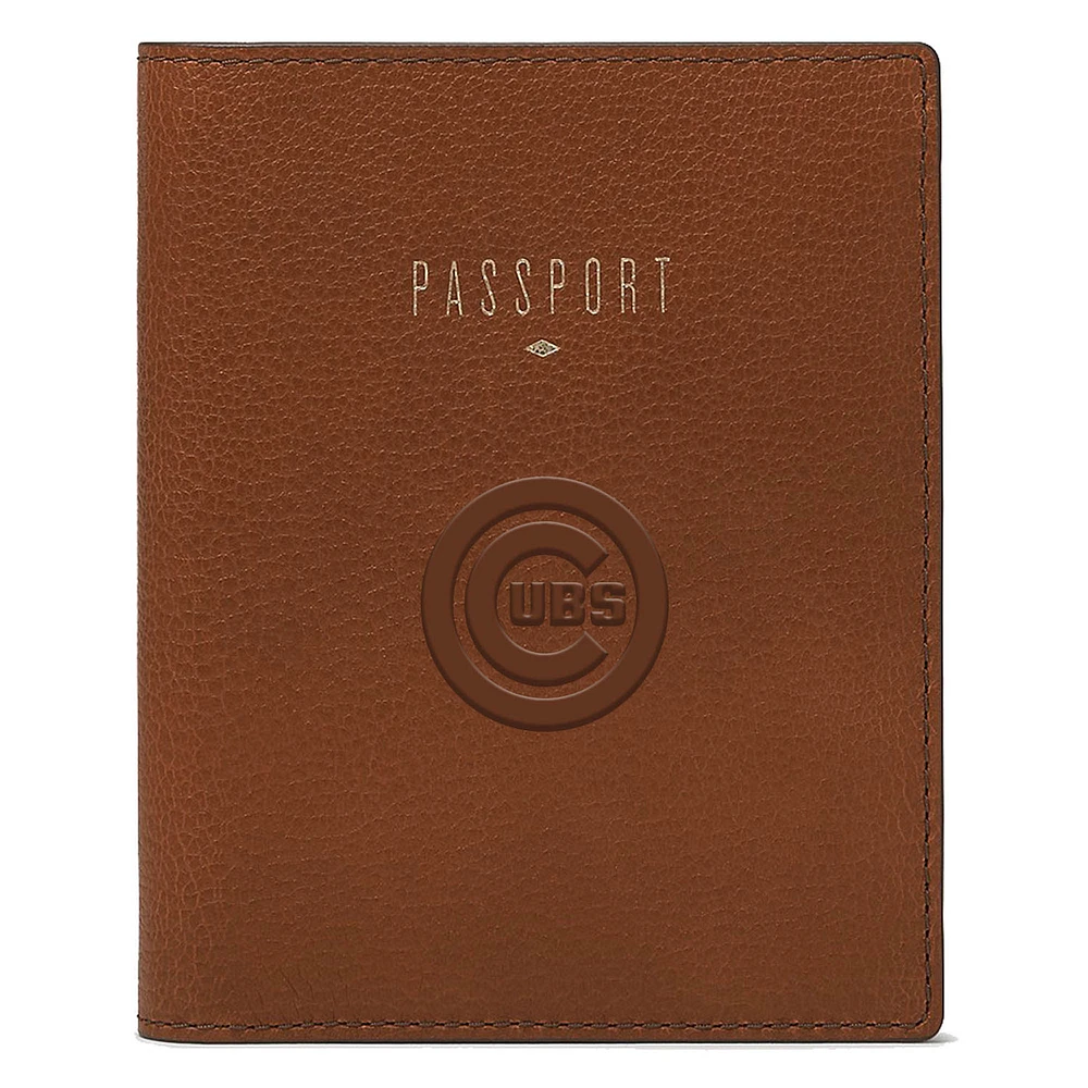 Fossil Brown Chicago Cubs Travel RFID Passport Case