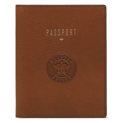 Fossil Brown Houston Astros Travel RFID Passport Case