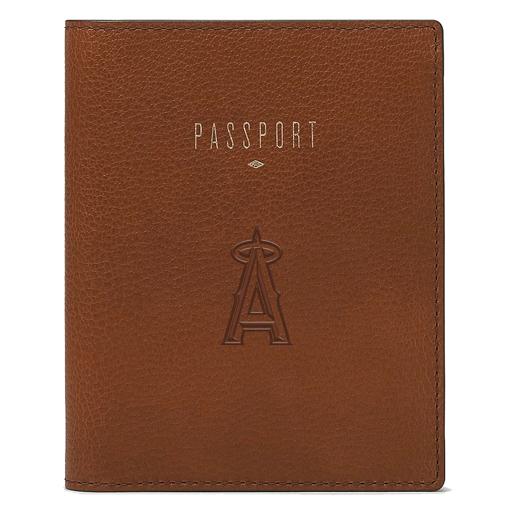 Fossil Brown Los Angeles Angels Travel RFID Passport Case