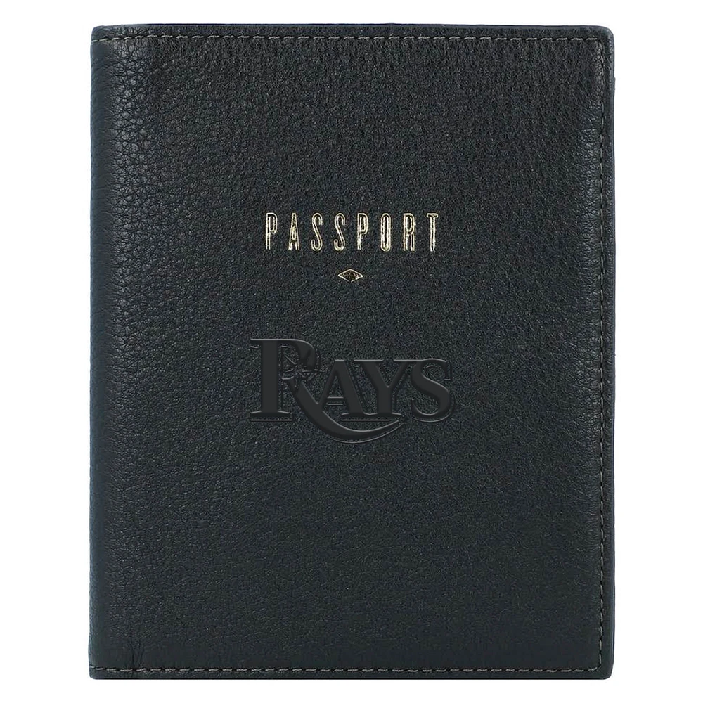 Fossil Black Tampa Bay Rays Travel RFID Passport Case