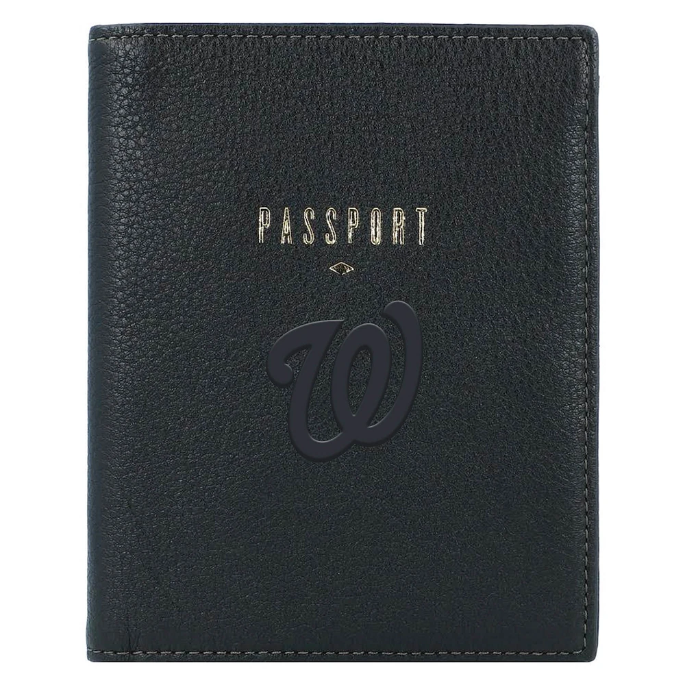 Fossil Black Washington Nationals Travel RFID Passport Case