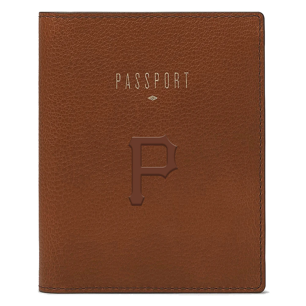 Fossil Brown Pittsburgh Pirates Travel RFID Passport Case