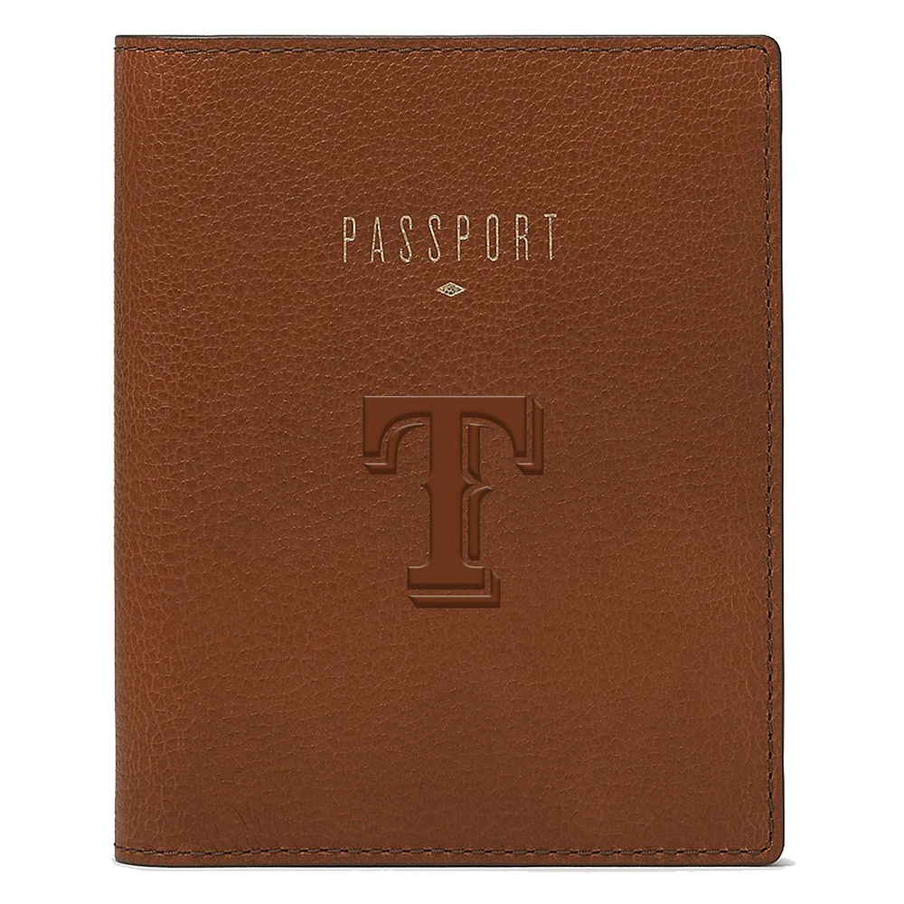 Fossil Brown Texas Rangers Travel RFID Passport Case