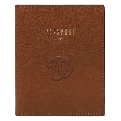 Fossil Brown Washington Nationals Travel RFID Passport Case