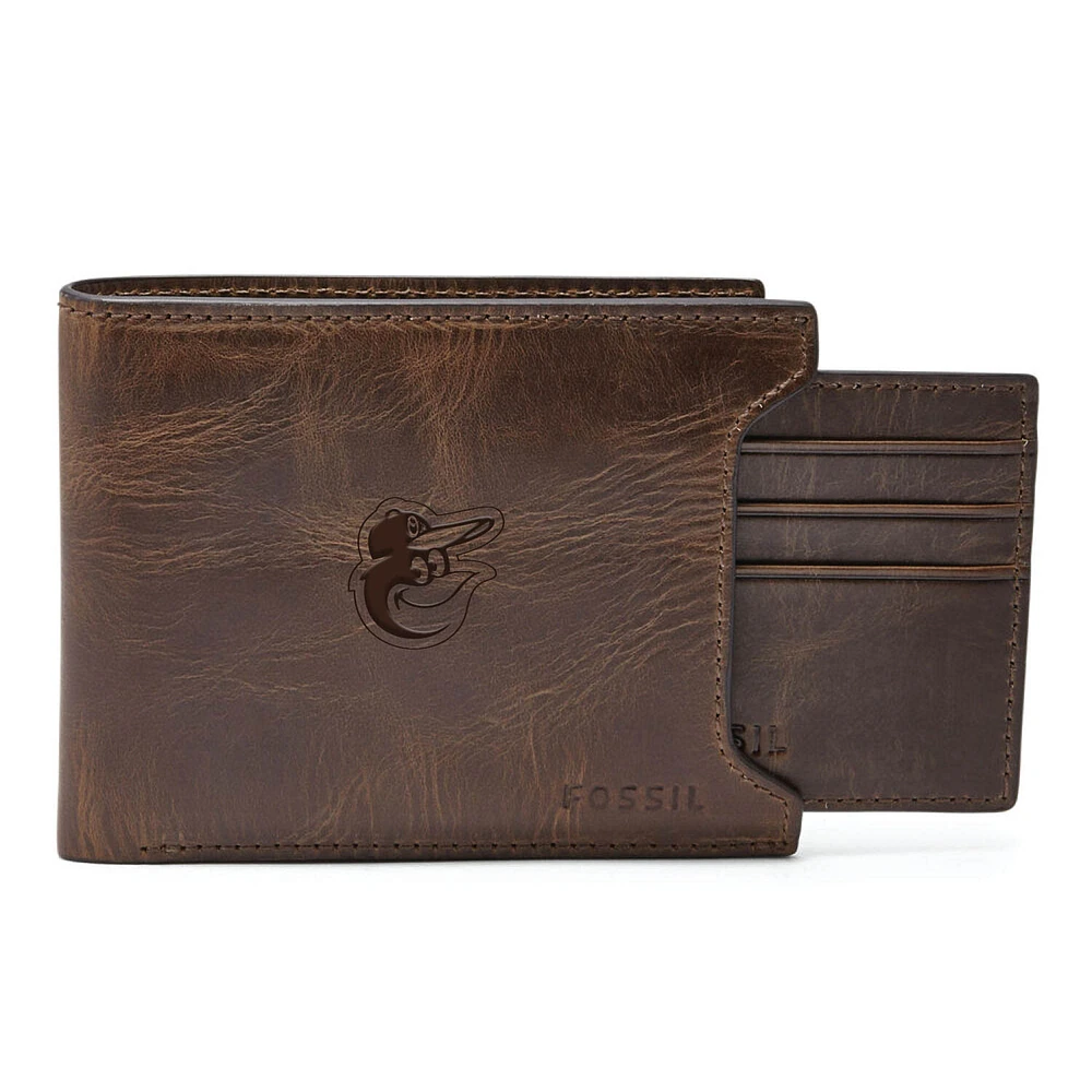 Fossil Brown Baltimore Orioles Derrick Sliding 2-in-1 Wallet