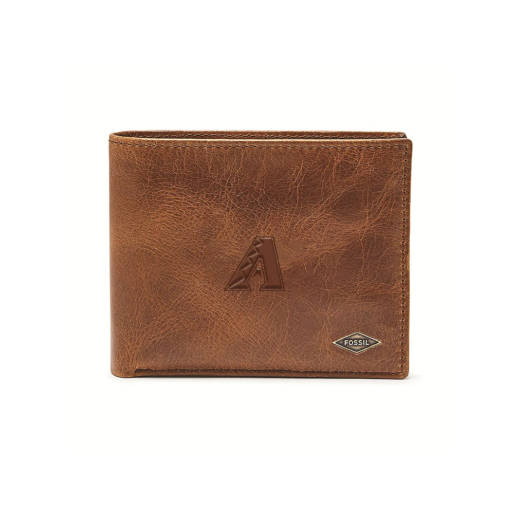 Fossil Brown Arizona Diamondbacks Ryan RFID Passcase Wallet