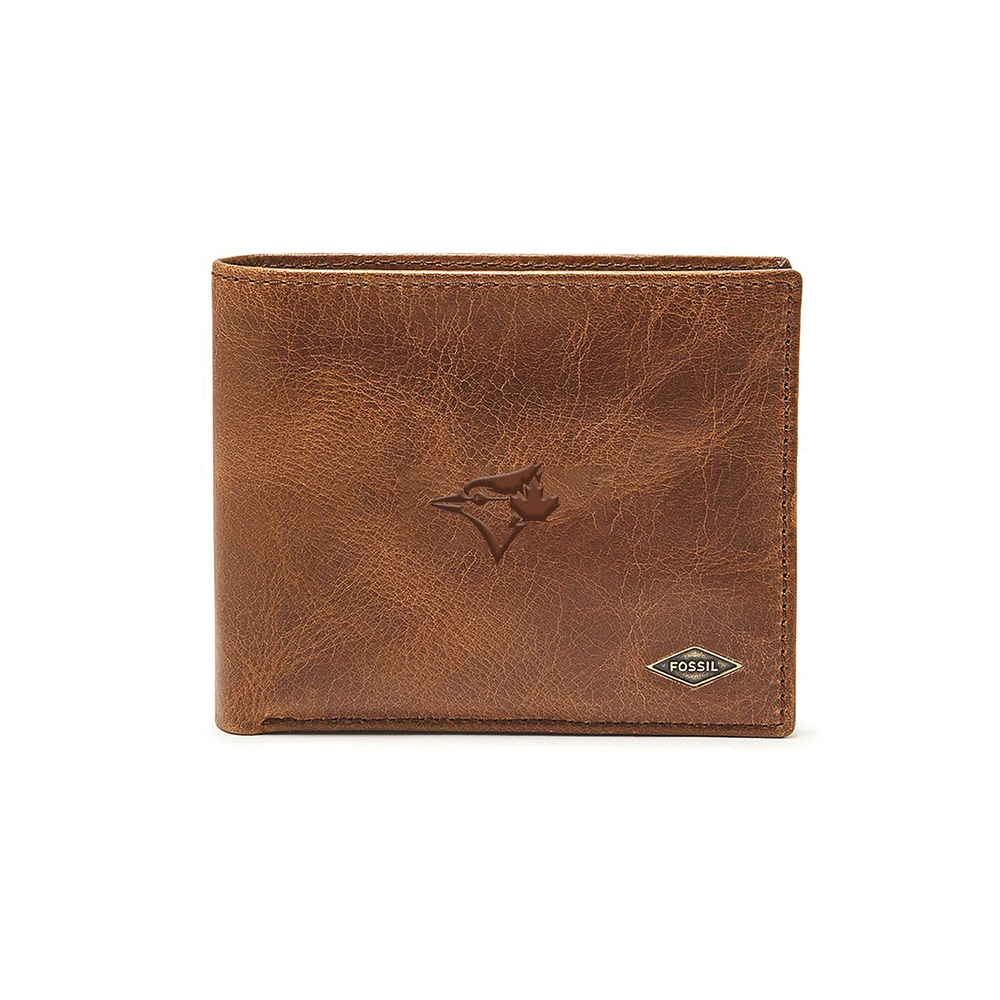 Fossil Brown Toronto Blue Jays Ryan RFID Passcase Wallet