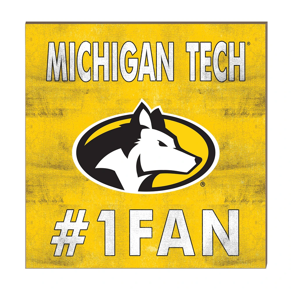 Michigan Tech Huskies 10" x 10" #1 Fan Plaque