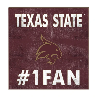 Texas State Bobcats 10" x 10" #1 Fan Plaque