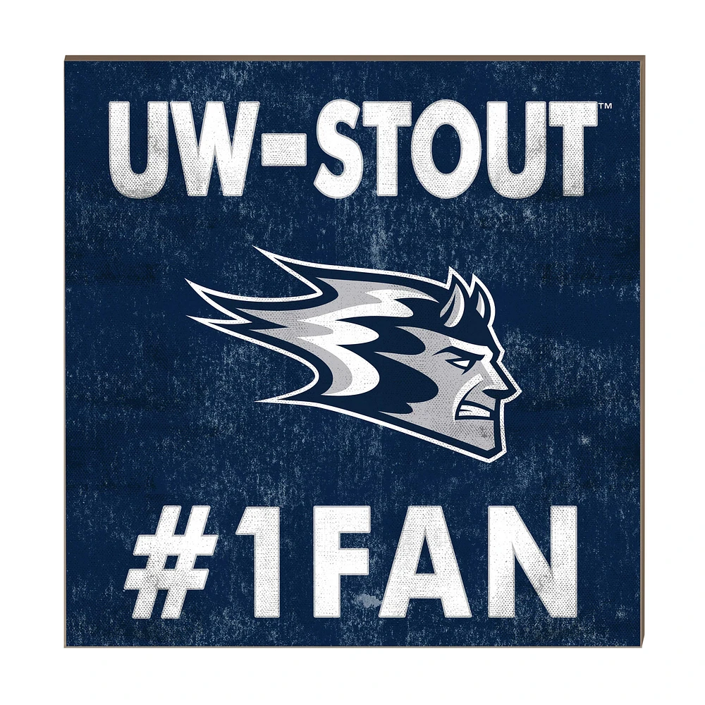 Wisconsin Stout Blue Devils 10" x 10" #1 Fan Plaque