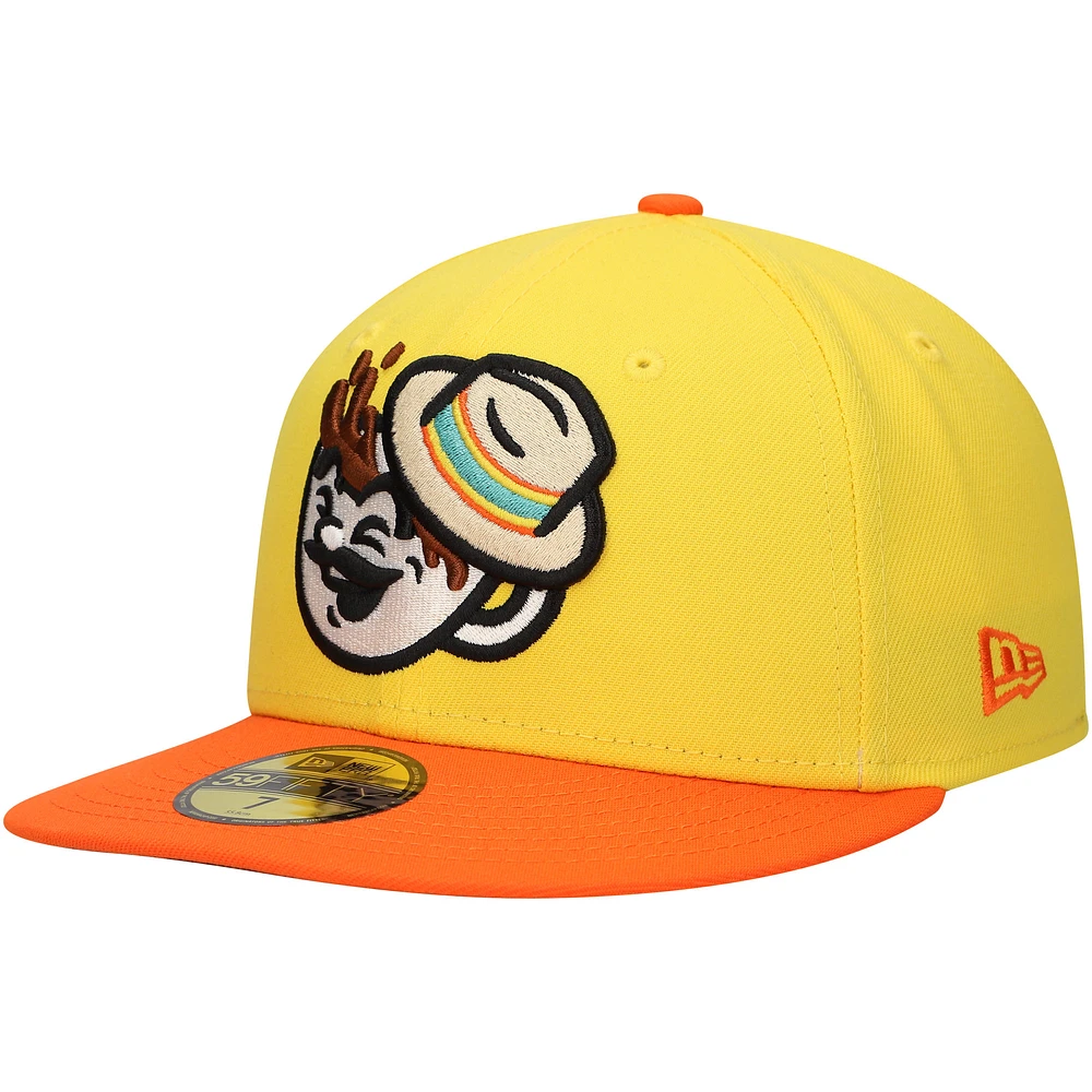 Men's New Era Yellow Cafecitos de Spokane Copa de la Diversión 59FIFTY Fitted Hat