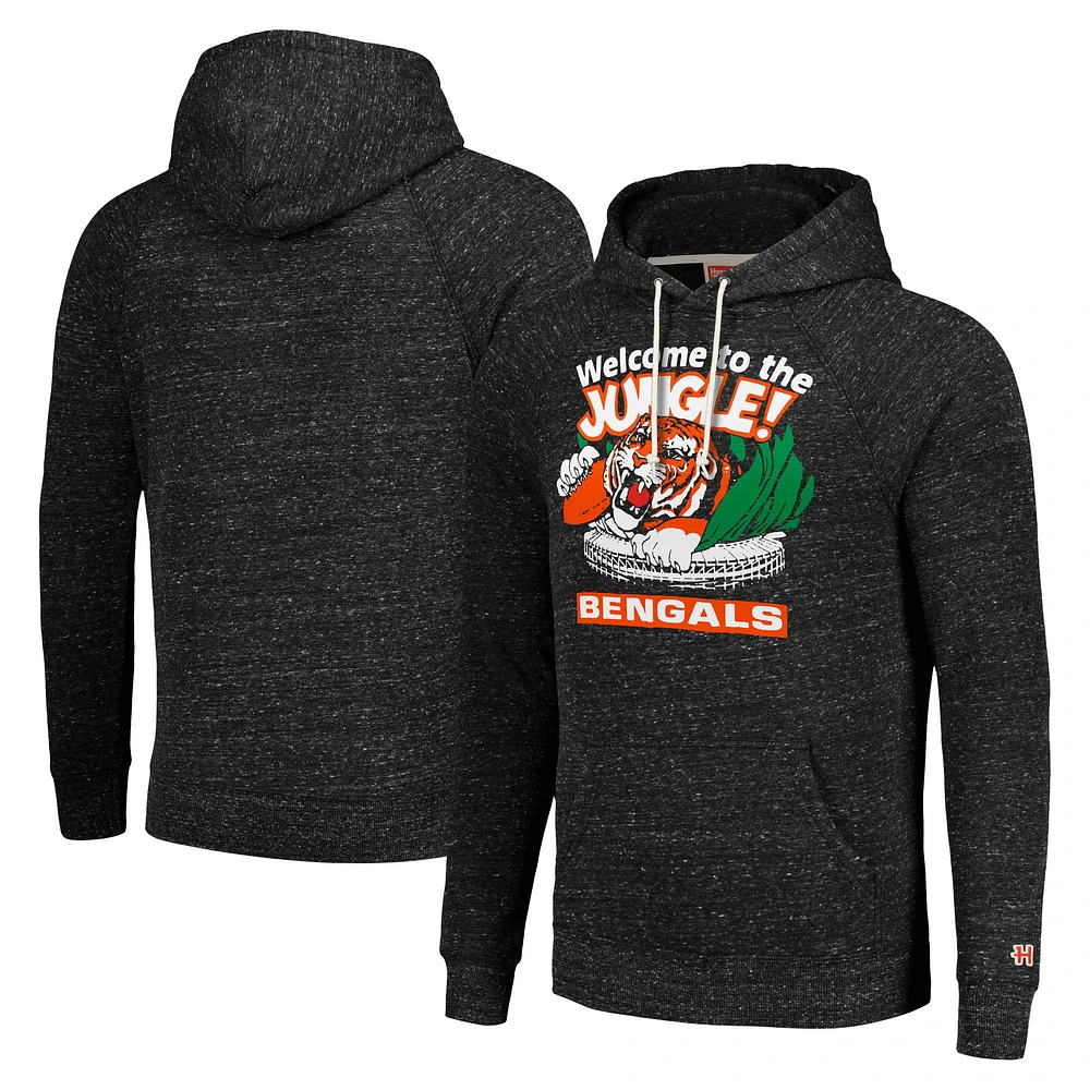Unisex Homage Charcoal Cincinnati Bengals Hyperlocal Raglan Pullover Hoodie