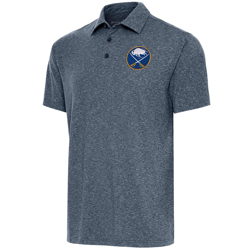 Men's Antigua Heather Navy Buffalo Sabres Par Polo